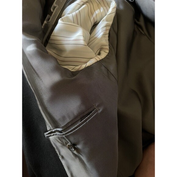 Chap’s Mens Black Two Button Sports Coat Blazer Silk Wool Cashmere Blend 42R - Picture 8 of 9